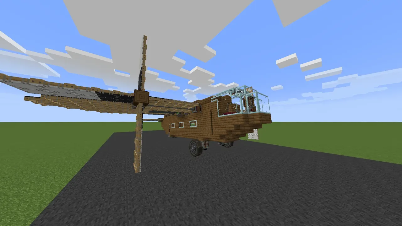 Retro Dual Propeller Airplane