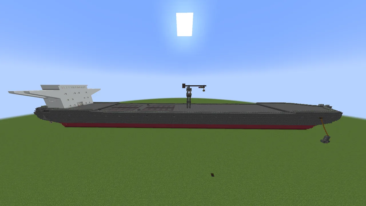 Oil Tanker with oil storage and working crane
