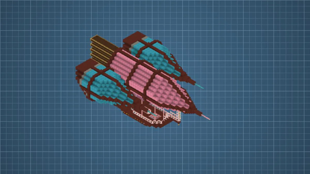 Pink and Blue Diesel Airship