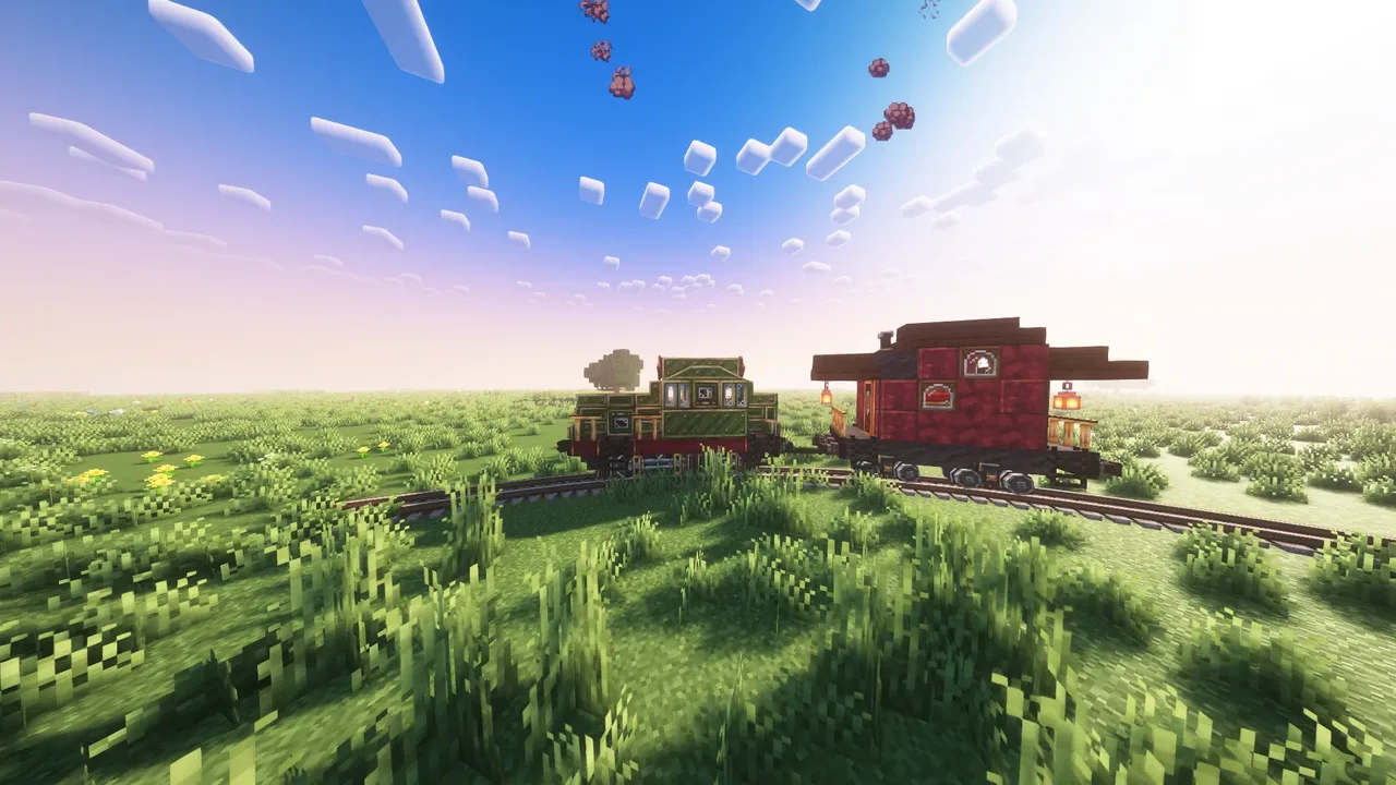 Old G_P Narrow olive train with caboose red