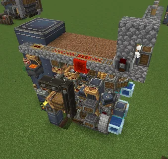 Compact 11x11x7 Ore, Large Cog and Small Cog, Alloy, Andesite Casing, Andesite, Wood, Planks and Shaft Farm