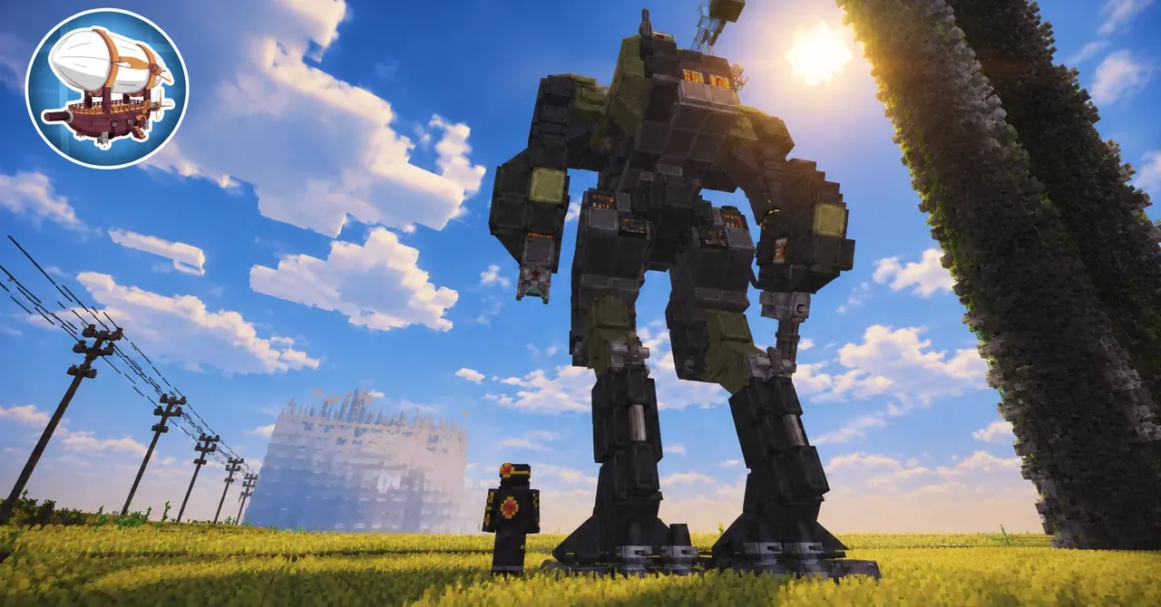 Mechs era has begun in create : aeronautics minecraft