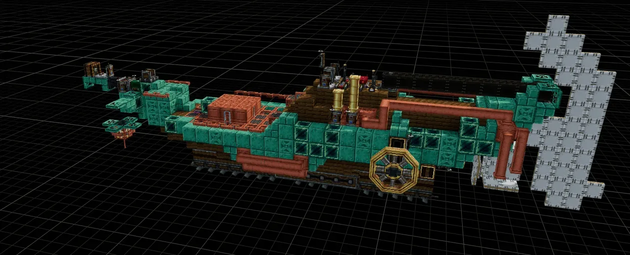 copper flying ship (that can also act as a normal boat)