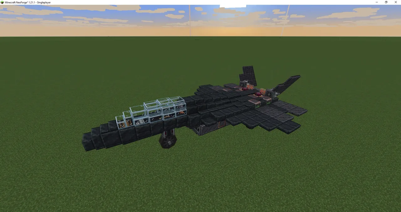 Three thrusters symmetric wings jet plane