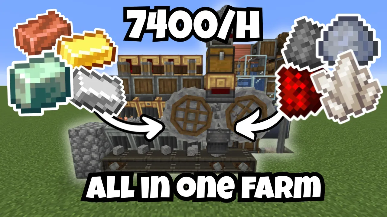 Ultimate Metal Farm | Copper, Zinc, Gold, Iron, Redstone, Gunpowder, Nether Quartz, Clay factory!
