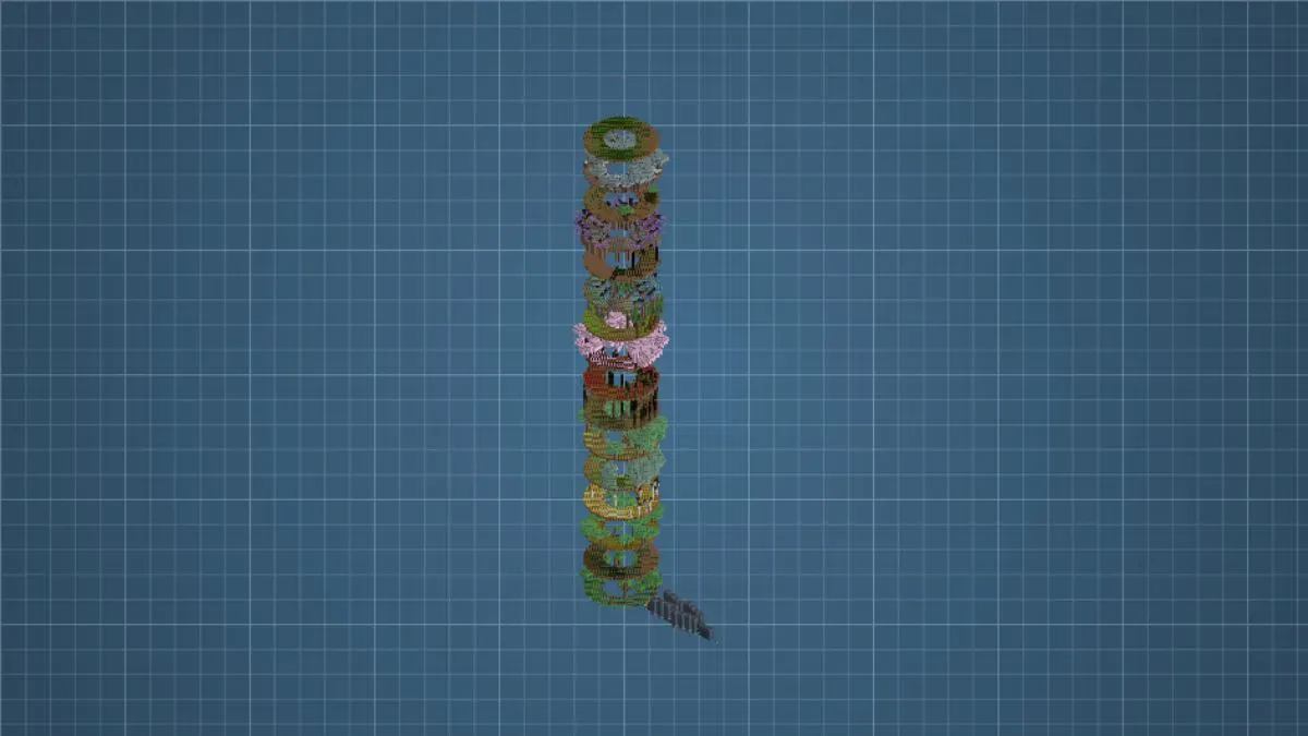 Big doughnut tree farm for 16 wood/leaves types