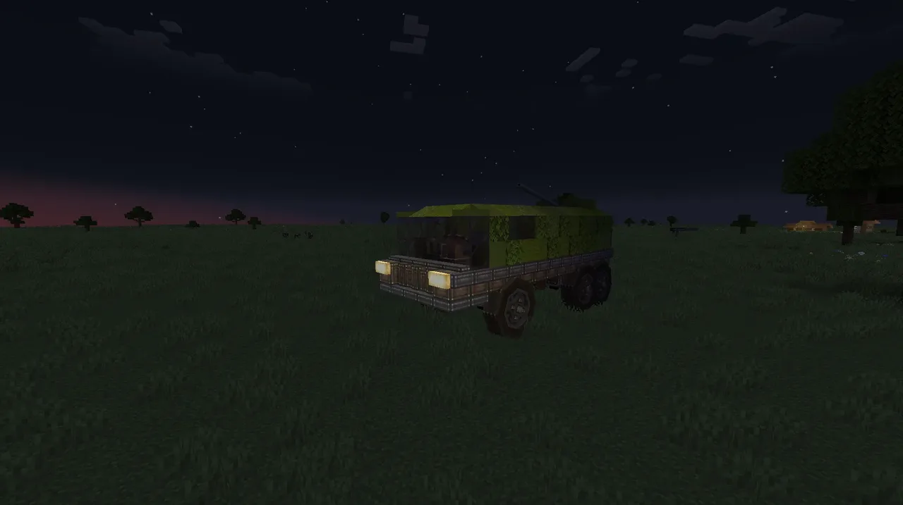 truck with an automatic rifle